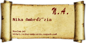 Nika Ambrózia névjegykártya